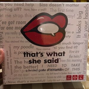 NWT That's What She Said Game